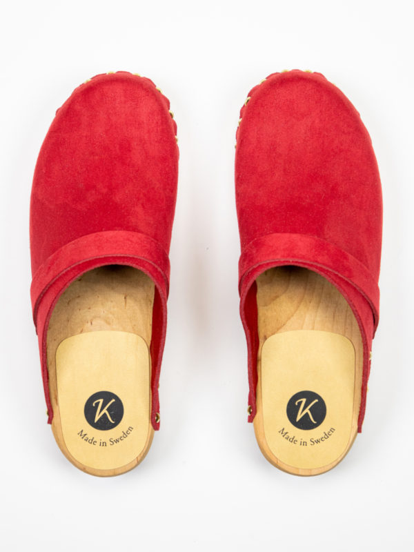 Pantoufles En Daim Rouge Super Glamour - Fait Main - Taille 12 US / 45 EUR